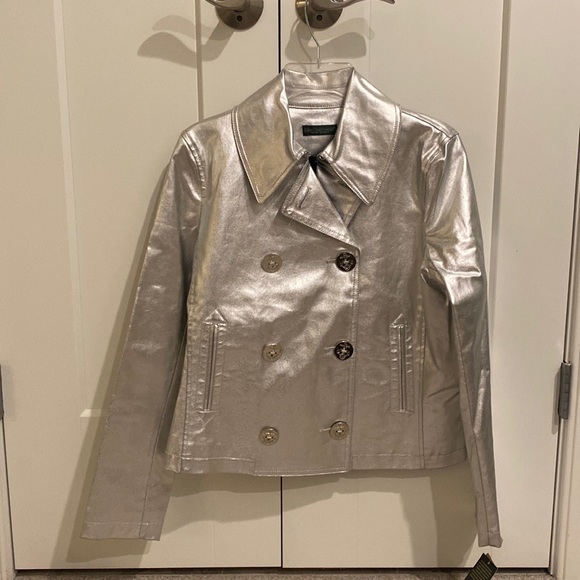 Lauren Jeans Company Silver Metallic Jacket - Picture 6 of 7